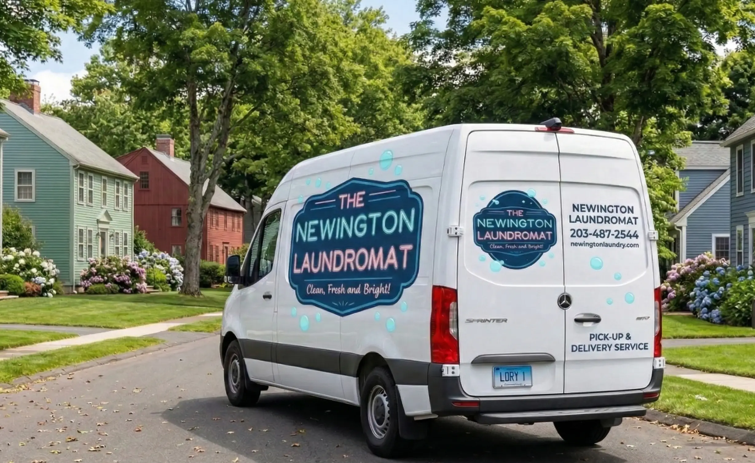 Newington Laundry Van Different Angle