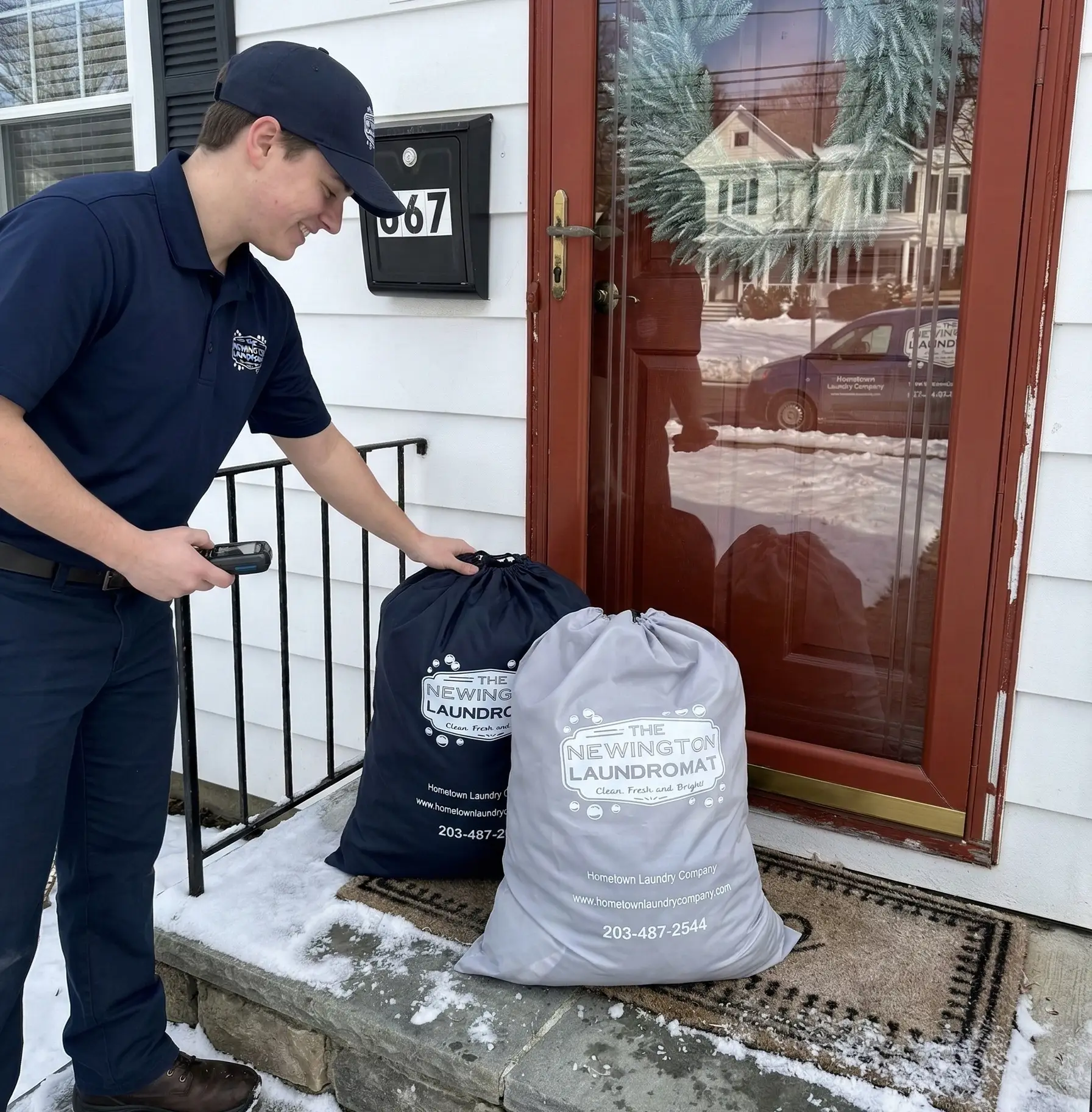 Driver Delivering The Newington Pickup And Delivery Laundry